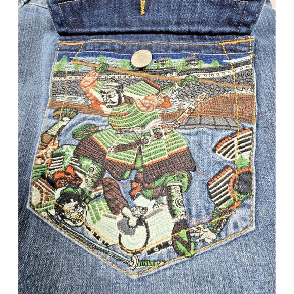 RARE VINTAGE TRUE RELIGION JOEY JEANS MEN'S 38x32 SAMURAI EMBROIDERED Y2K USA - Picture 1 of 16